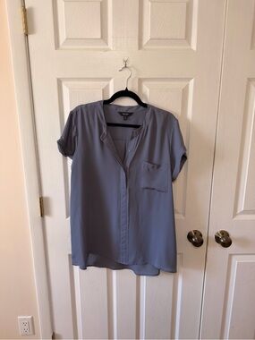 Simply Vera Vera Wang Slate Blue Short Sleeve Blouse